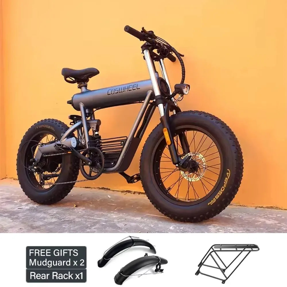 Ride Wild: 2000W Fat Tire Electric Bike with 60V Battery for Off-Road Power