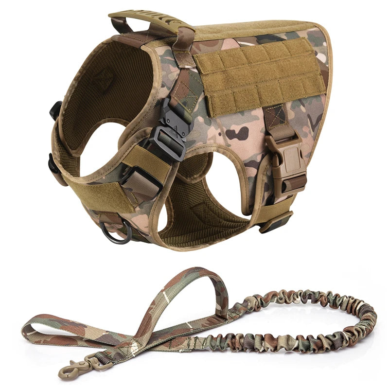 Tactical Dog Harness and Leash Set – Military Training Vest for German Shepherd, Golden Retriever & All Breeds