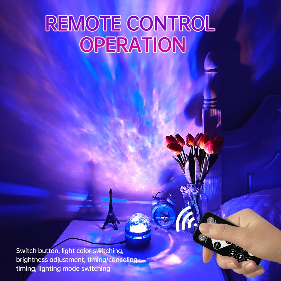 Starry Sky Galaxy Projector Lamp – 7-Mode LED Night Light with Remote & Sound Activation for Kids Room, Parties, or Relaxation