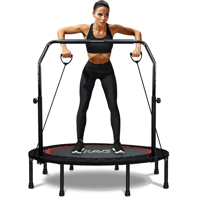 πββοΈ RAVS Mini Trampoline for Kids & Adults β 40"/48" Foldable Fitness Rebounder with Adjustable Handle