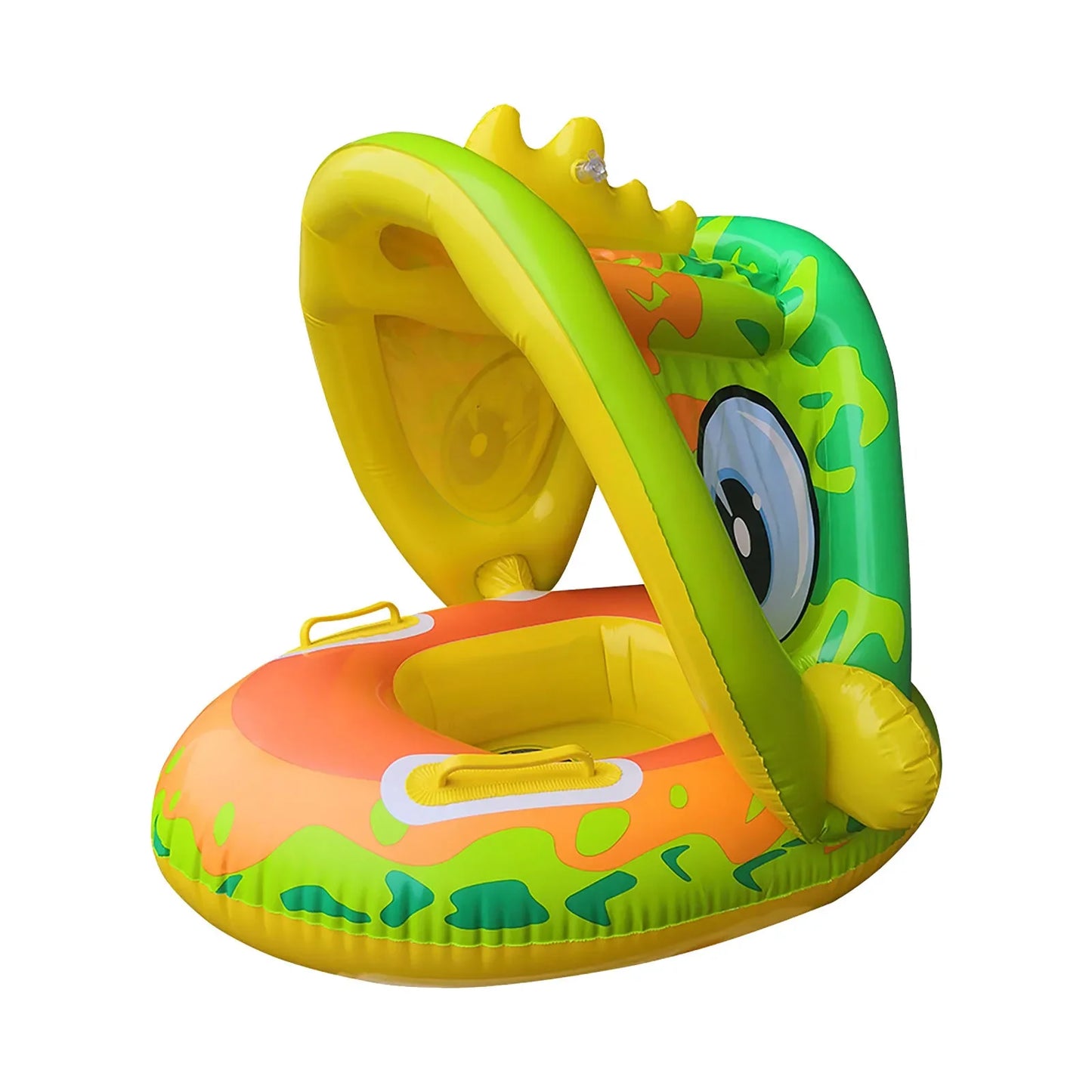 Baby Inflatable Unicorn Swim Ring – Sunshade Seat Float with Handrails & Removable Canopy for Pool Fun