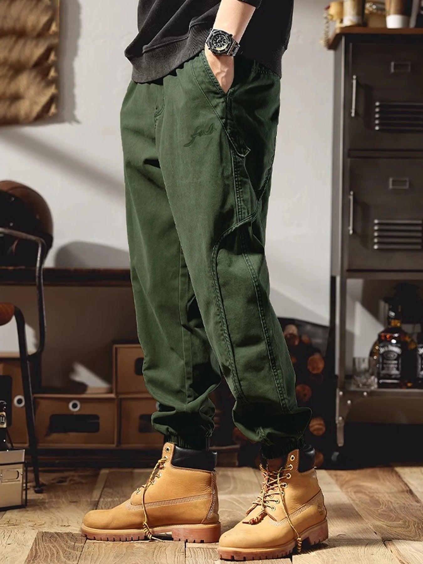 Men’s Casual Multi-Pocket Work Pants – Relaxed Fit Outdoor Trousers for Fall & Everyday Use