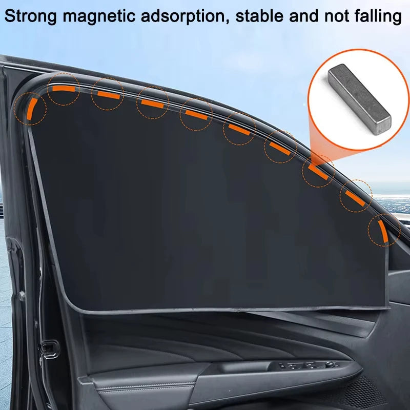 Magnetic Car Side Window Sun Shades – Double-Sided UV Protection Curtains for All Seasons