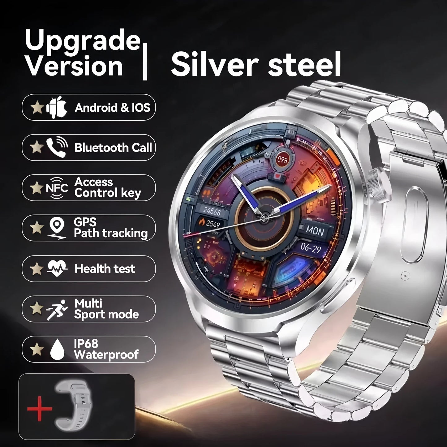 Stay Connected & Fit: Stunning AMOLED Smartwatch for Android & iOS
