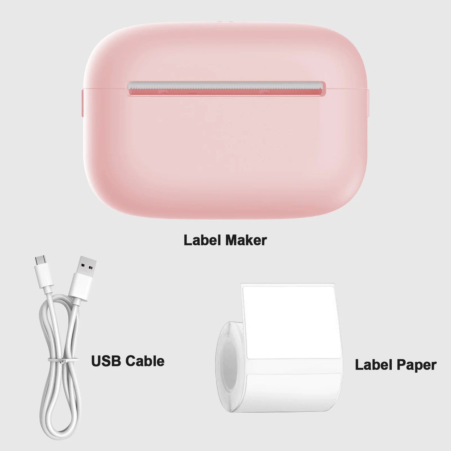 Portable Bluetooth Label Maker – High-Speed Thermal Printer with USB, 300dpi Resolution & 1 Roll of Stickable Label Paper