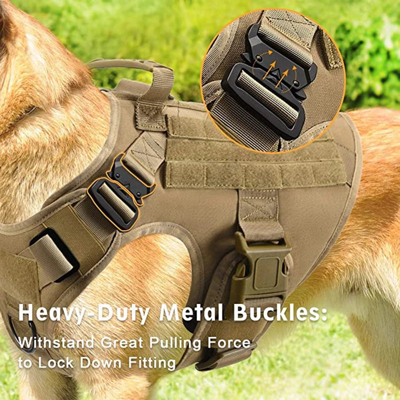Tactical Dog Harness and Leash Set – Military Training Vest for German Shepherd, Golden Retriever & All Breeds