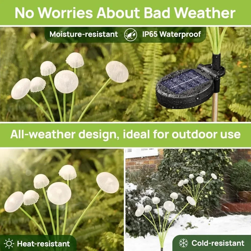 Solar Jellyfish Mushroom Lights – 6 LED Garden Decor Lights for Lawn, Pathway & Outdoor Ambience