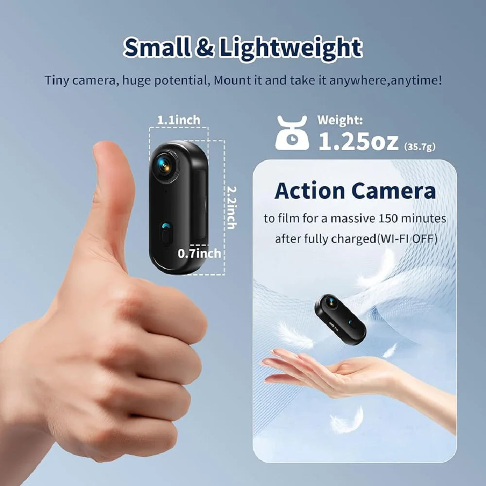 4K Wireless Pet Collar Camera – HD Video Recording Action Cam for Dogs & Cats, Outdoor Adventure or Gift Idea