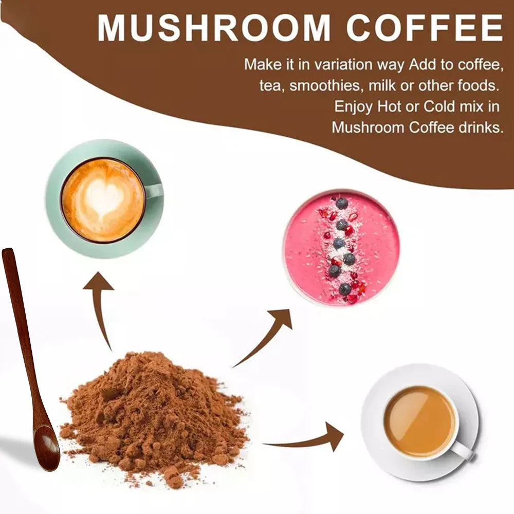 6‑in‑1 Organic Mushroom Powder – Brain Health, Focus, Energy & Gut Support