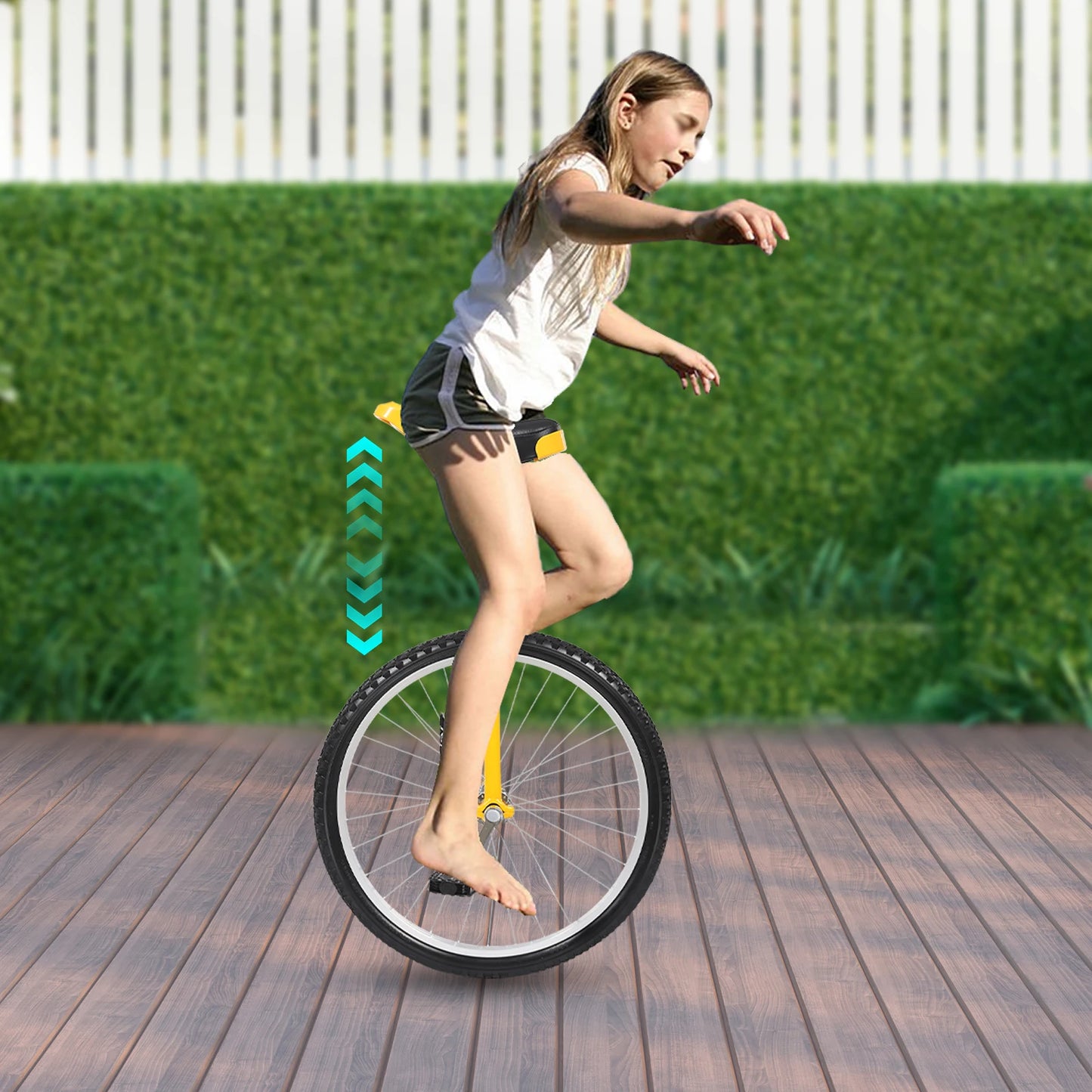24” Outdoor Unicycle – Adjustable Height One-Wheel Bike with Leakproof Tire for Fitness & Fun