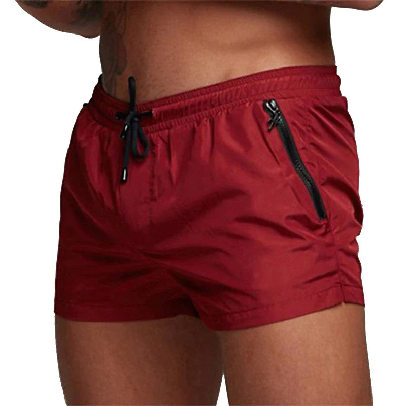 Stay Cool & Ready: Quick-Dry Swim Trunks with Zipper Pockets for All-Day Comfort
