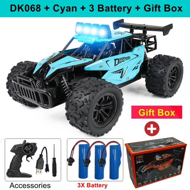 1:16 Remote Control Drift Racing Car – 2.4G Off-Road High-Speed Alloy RC Truck with LED Lights, Climbing Vehicle Toy for Kids
