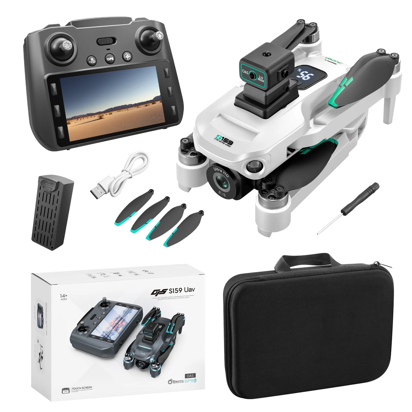 2025 Long-Endurance GPS Drone – Dual Cameras, 5.9" LCD Remote, Brushless Motor & Obstacle Avoidance (2 Batteries, 45min Flight)