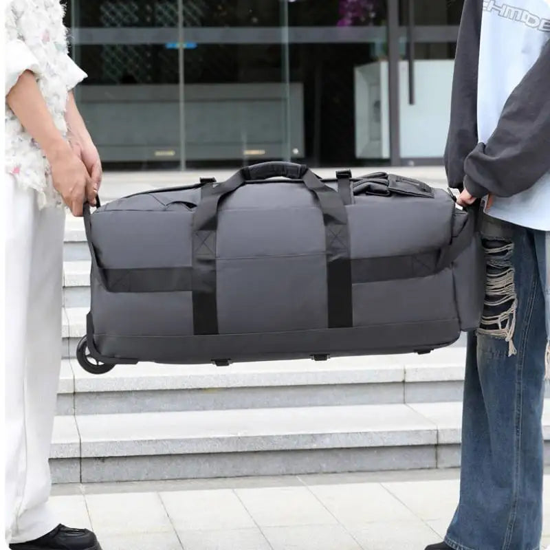 Foldable Wheeled Duffle Bag – Large-Capacity Travel & Camping Backpack with Rolling Design