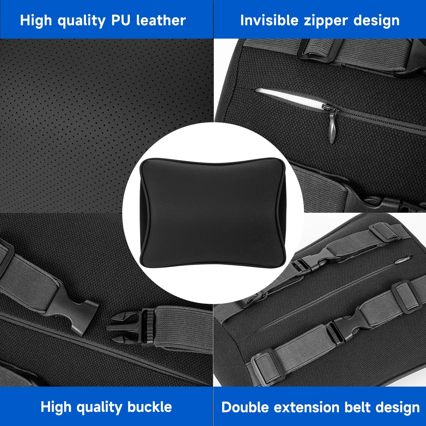 Memory Foam Car Neck Pillow – Adjustable Headrest Support for Comfortable Driving