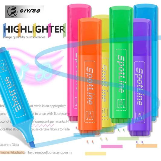 4/6 Pcs Pastel Oblique-Tip Highlighters – Soft Flat Head Fluorescent Markers for School, Notes & Journaling
