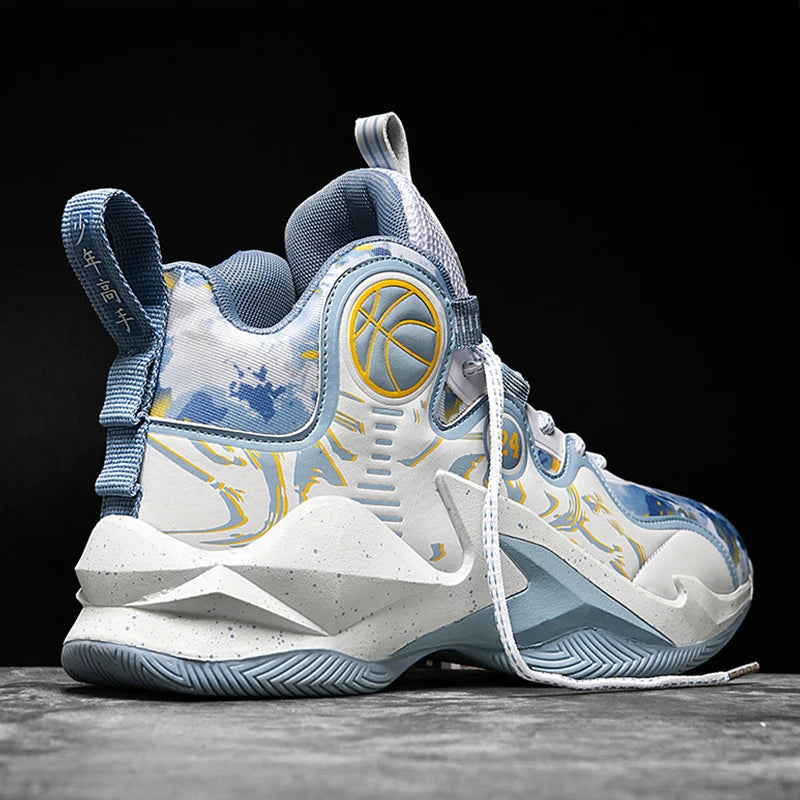 Men's Basketball Shoes – Breathable, No-Slip Outdoor Training Sneakers with Trendy Graffiti Design