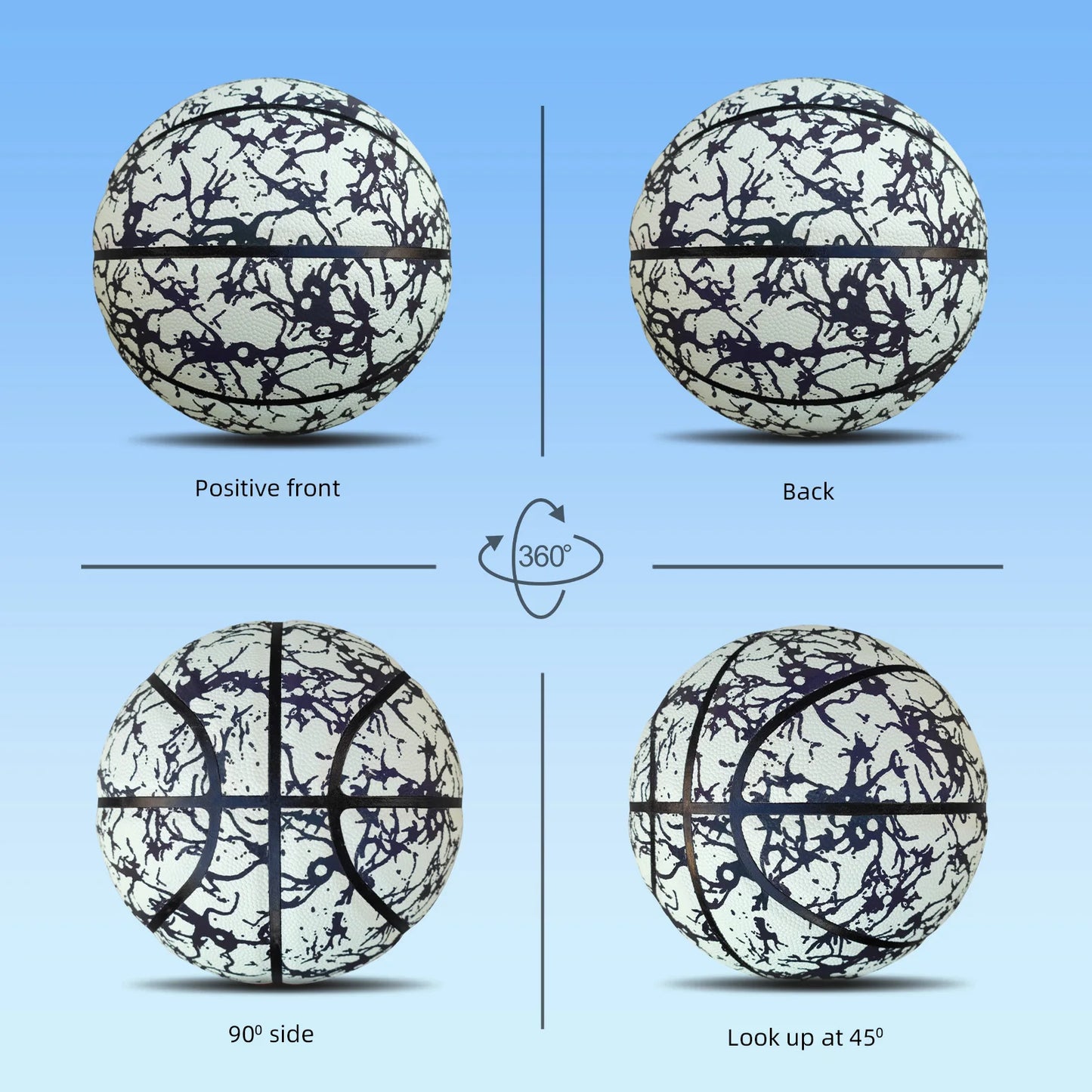 Glow-in-the-Dark Luminous Leather Basketball – Green Light-Up Night Ball for Indoor & Outdoor Play