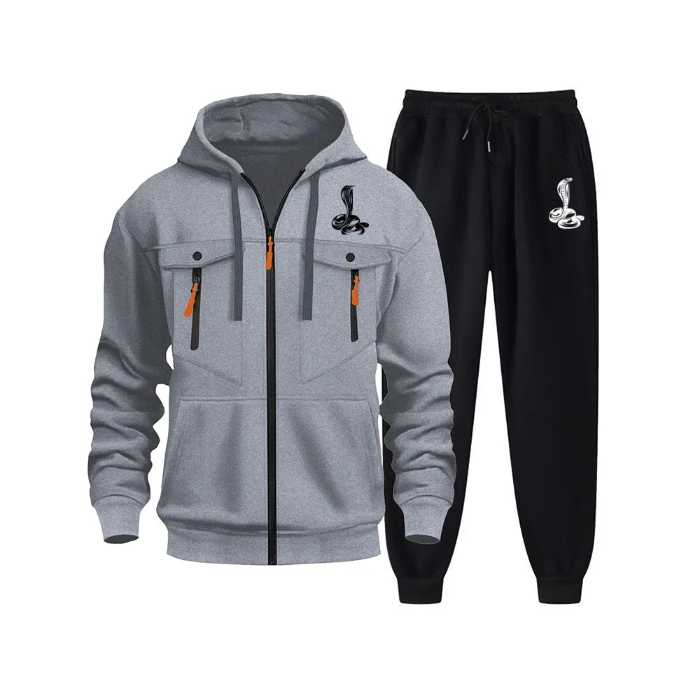 Men’s Versatile Tracksuit Set – Hoodie & Jogger Sweatpants for Everyday Style and Comfort