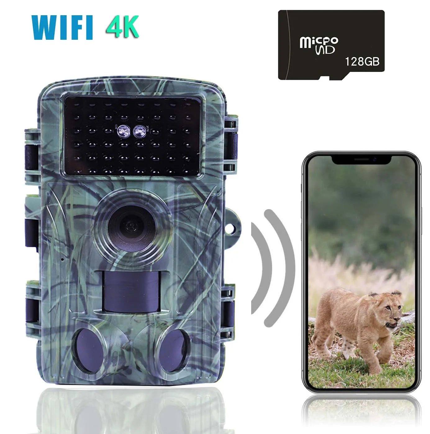 4K Wildlife Trail Camera – 60MP/30MP, WiFi Live Stream, Night Vision, Waterproof Outdoor Hunting & Photo Trap Cam