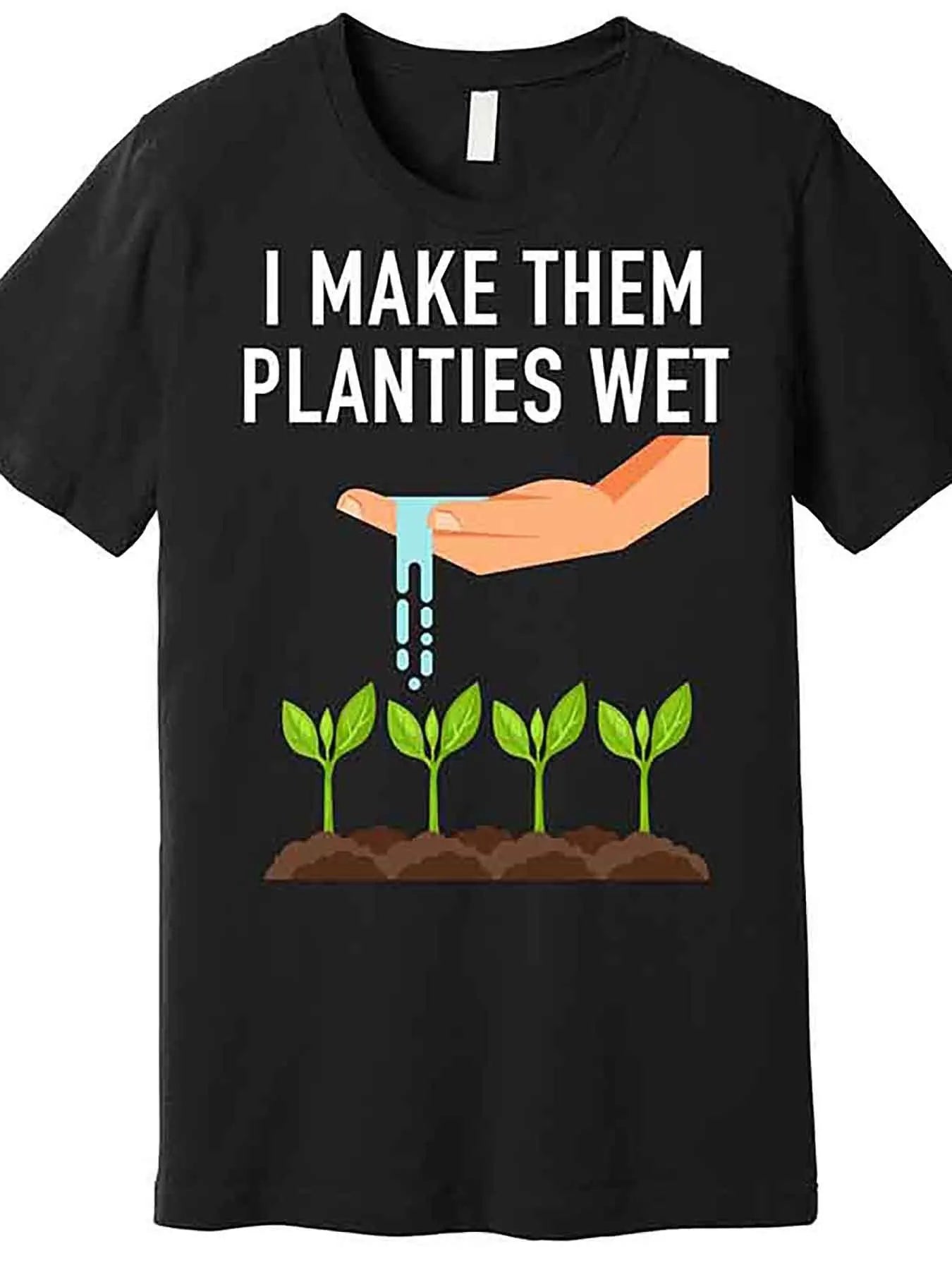 Men's Fun Graphic T-Shirt – "Black Wet Plant" Short Sleeve Tee