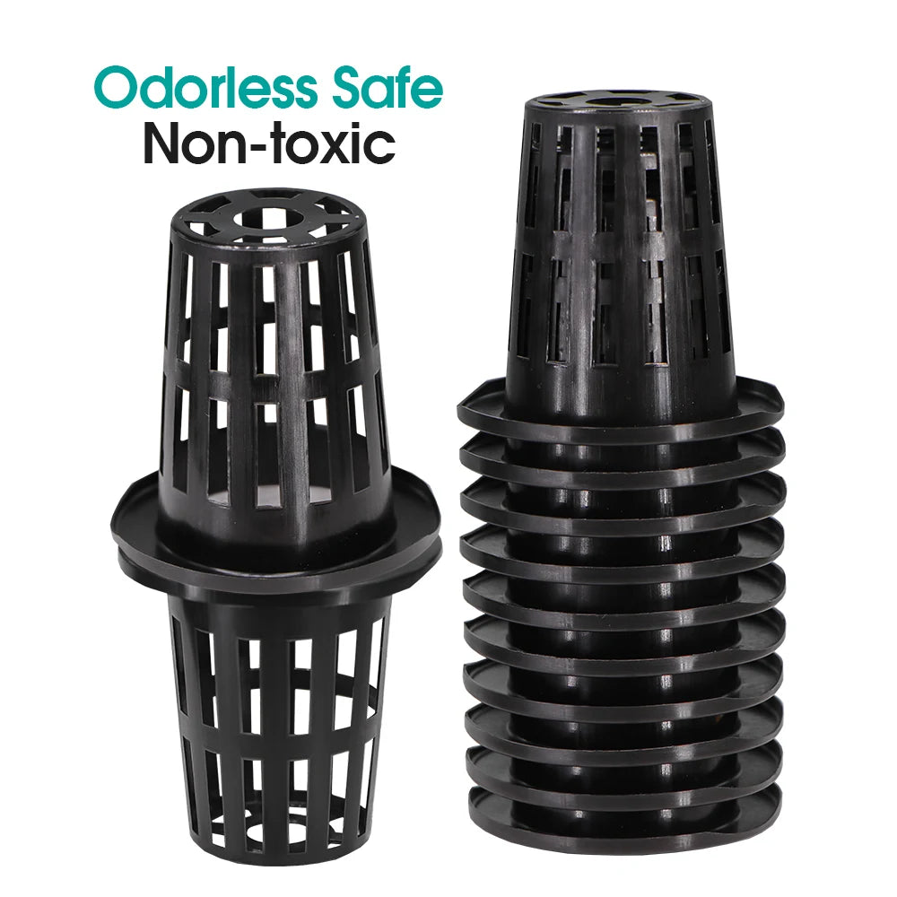 10-Pack Heavy-Duty Hydroponic Net Pots – Slotted Mesh Planting Baskets for Aquaponics, Orchids & Greenhouse Use