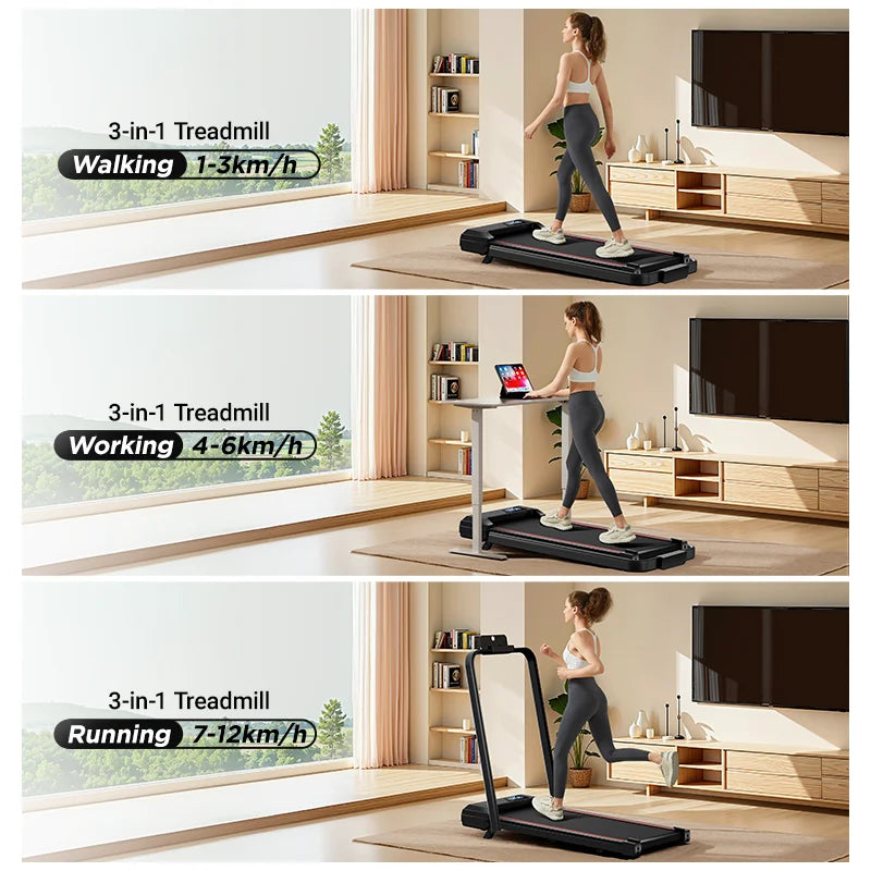 UMAY Under-Desk Walking Pad – Incline Treadmill with LED Display & Diamond Belt for Home or Office