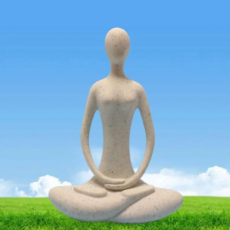 Yoga Statue Resin Decoration Micro-Landscape Resin Decoration Novelty Gift Desktop Bedroom Study Living Room Decoration