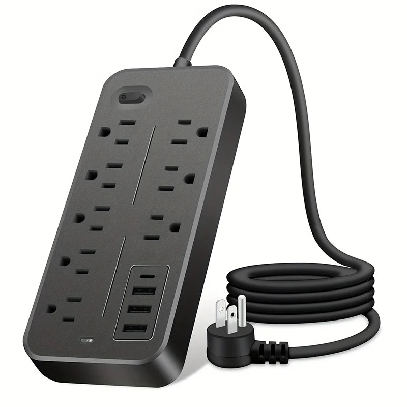 12-Port Power Strip with USB-C – Surge-Protected Extension for Fast Charging & Multi-Device Setup
