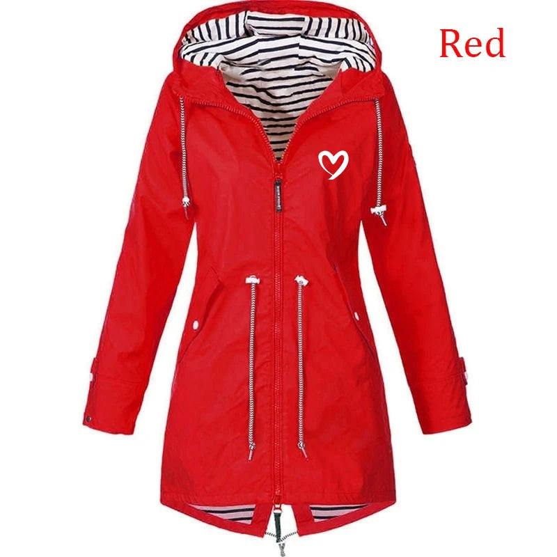 Women's All-Season Waterproof Rain Jacket – Casual, Loose-Fit, Plus Size Hooded Windproof Coat, Perfect for Outdoor Activities and Climbing!