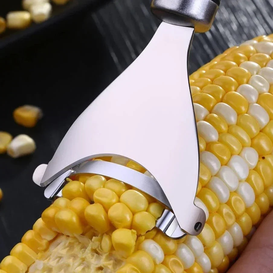 Effortless Corn Prep: Stainless Steel Corn Stripper with Serrated Blade