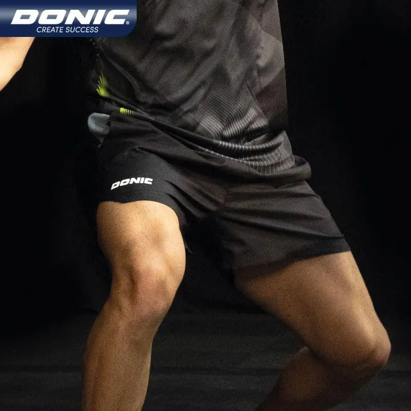 DONIC Competition Table Tennis Training Suit – All-Silk Four-Way Stretch Shorts for Men