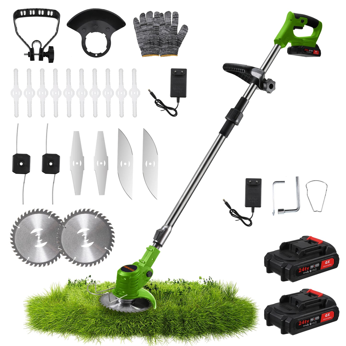 🌿 Cordless Electric Grass Trimmer & Brush Cutter (US Plug)
Lightweight • Multi-Blade • Dual Battery Power