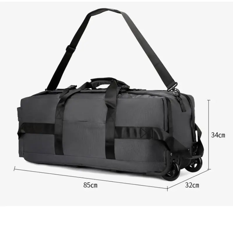 Foldable Wheeled Duffle Bag – Large-Capacity Travel & Camping Backpack with Rolling Design