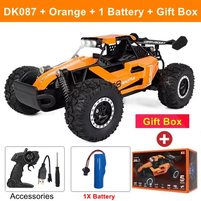 1:16 Remote Control Drift Racing Car – 2.4G Off-Road High-Speed Alloy RC Truck with LED Lights, Climbing Vehicle Toy for Kids