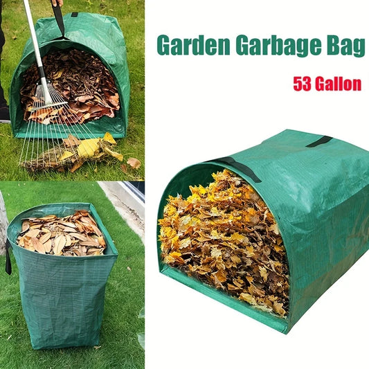 53-Gallon Reusable Garden Waste Bag – Heavy-Duty Leaf & Debris Collector for Easy Yard Cleanup
