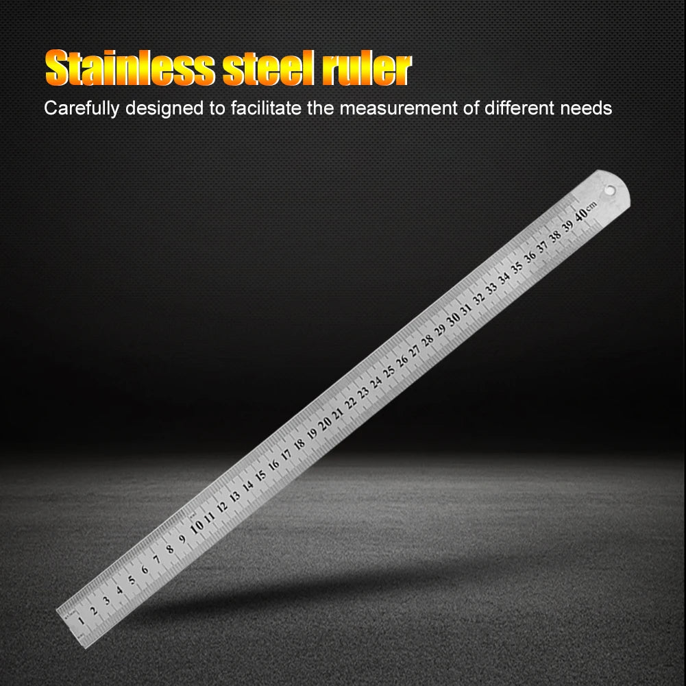 Stainless Steel Precision Ruler – Double-Sided Metric Measuring Tool (15cm–40cm)
