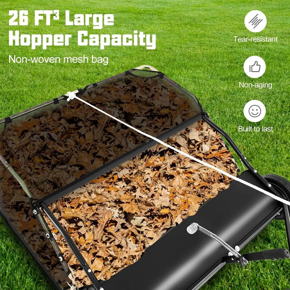 Clear Your Lawn in Half the Time with This Heavy-Duty Tow-Behind Sweeper