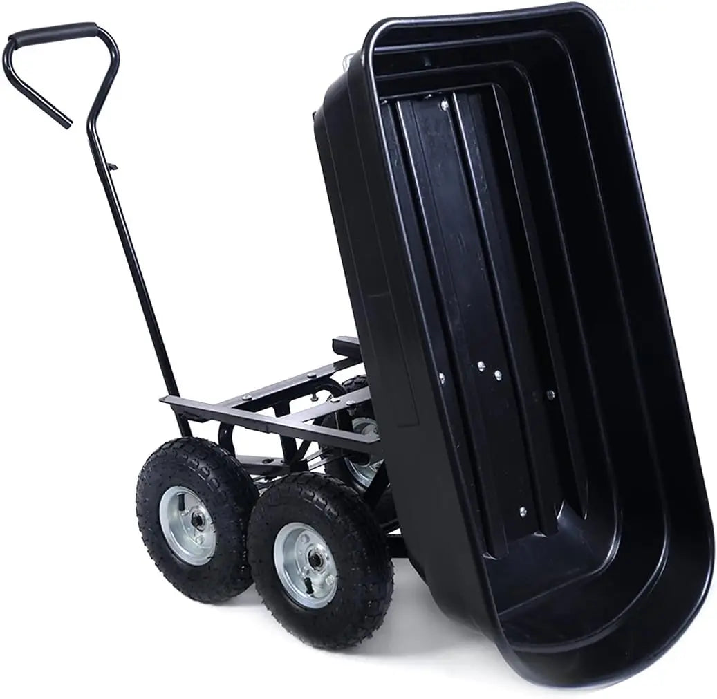 650LB Heavy-Duty Garden Dump Cart – Wheeled Wagon Carrier with Air Tires for Yard, Landscaping & Outdoor Hauling