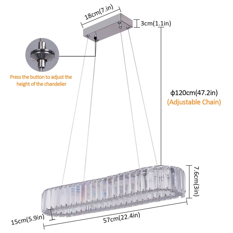 Contemporary K9 Crystal LED Chandelier: Chrome Lustre Ceiling Pendant Lamp for Modern Living Rooms