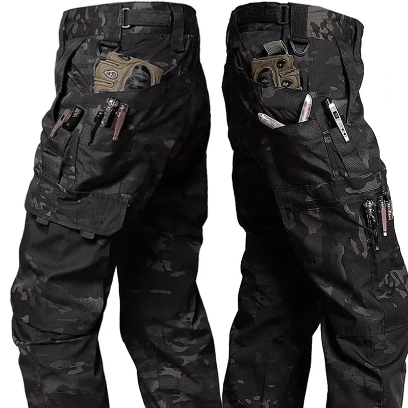 Men’s Tactical Cargo Work Pants – Waterproof Multi-Pocket Outdoor Hiking Trousers