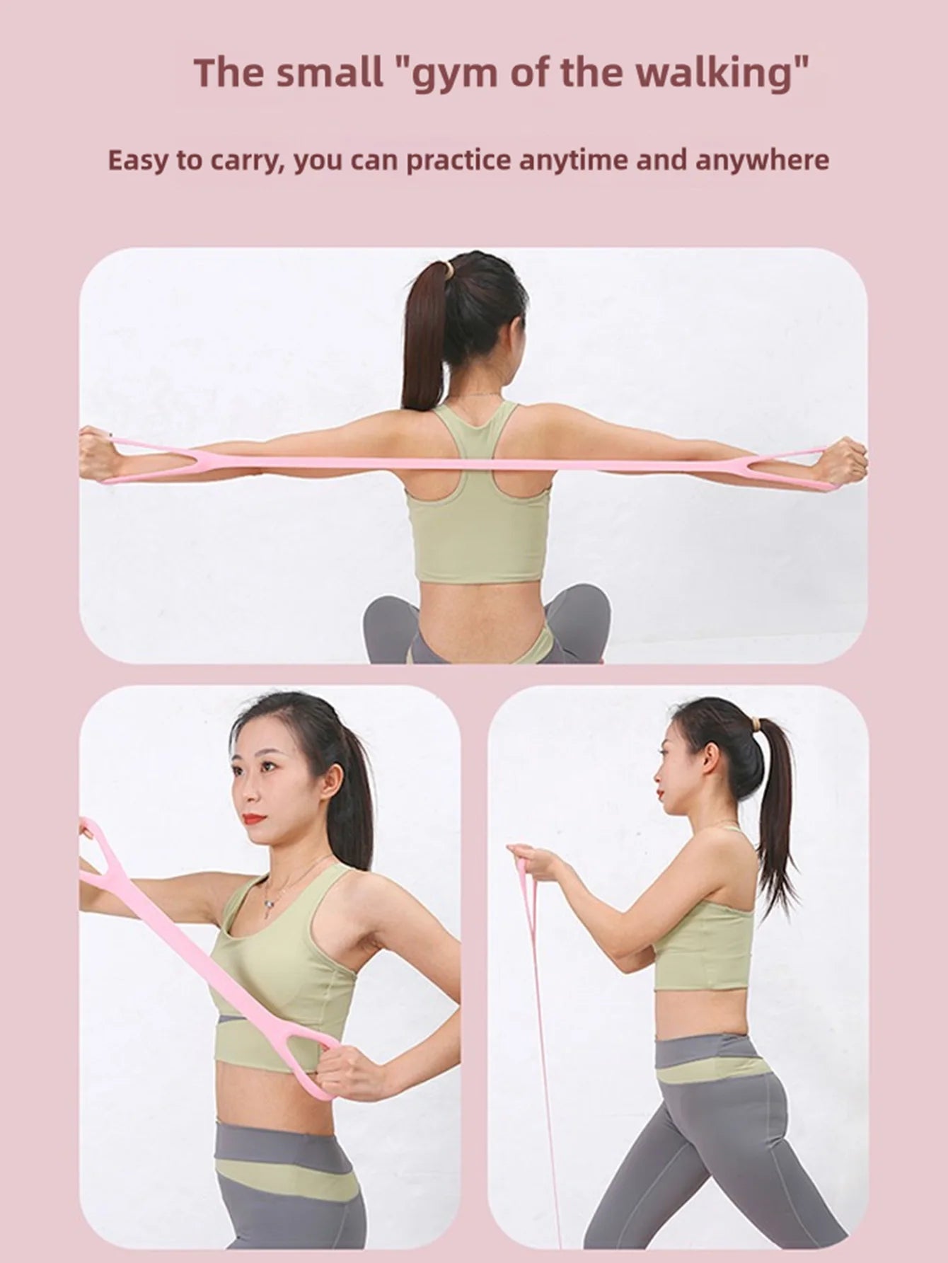 1–3PCS Fitness Stretching Belt Set – 8-Shaped Elastic Puller for Arm, Back & Yoga Training at Home