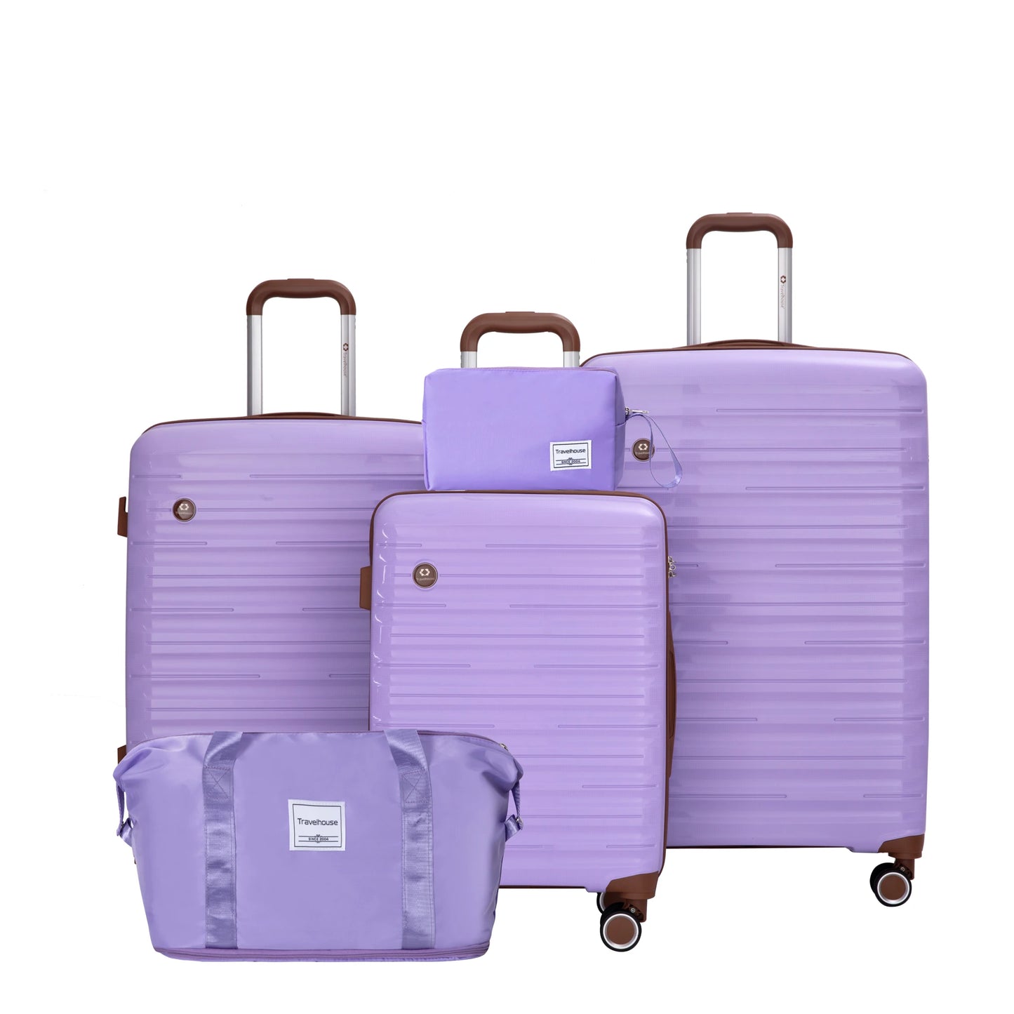 5-Piece Luggage Set – Hardcase Suitcases with TSA Lock, Double Spinner Wheels & Matching Travel Duffle Bag