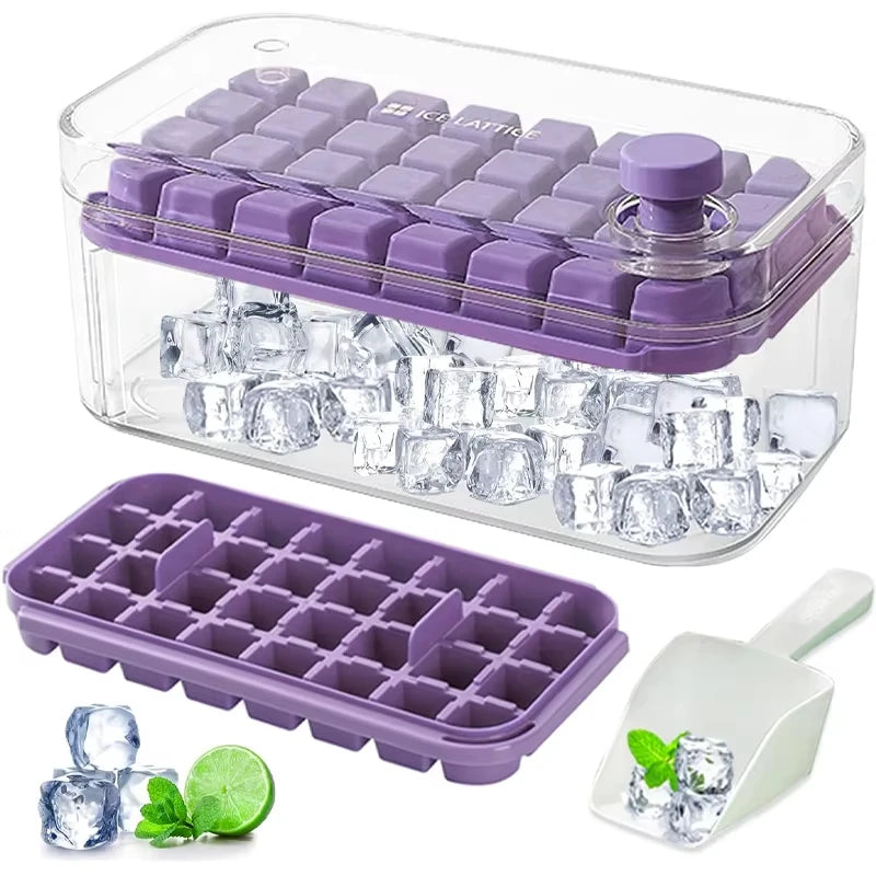 One-Touch Ice Tray with Lid – Easy-Release, Large Capacity & Food-Grade Safe