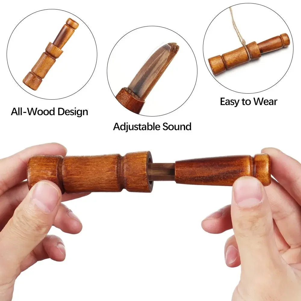 Wooden Hunting Whistle Decoy – Imitates Duck, Goose, Pheasant Calls – Outdoor Bird Call Lure for Hunting & Training