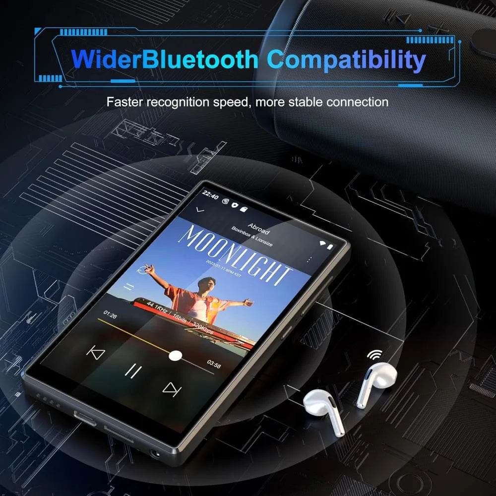 Hi-Fi 160GB MP3 Player – Bluetooth, WiFi, Streaming Ready (Spotify, Audible, Pandora), 4.7" Touchscreen, Expandable to 512GB