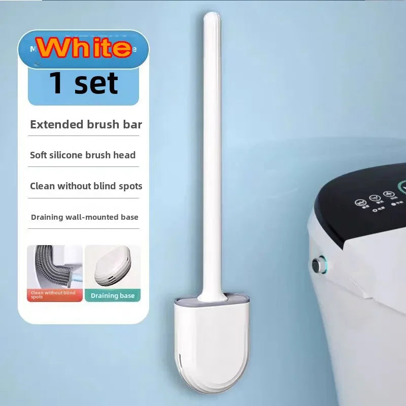 Clean Smarter: Flexible Silicone Toilet Brush with Quick-Dry Hanging Holder