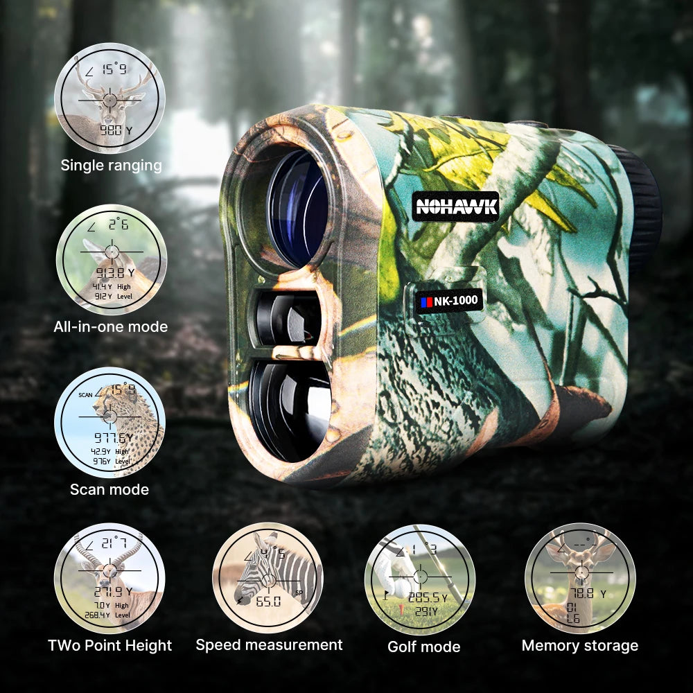 1000M Multifunctional Hunting Rangefinder – USB-C Rechargeable Monocular Telescope for Hunting & Golf
