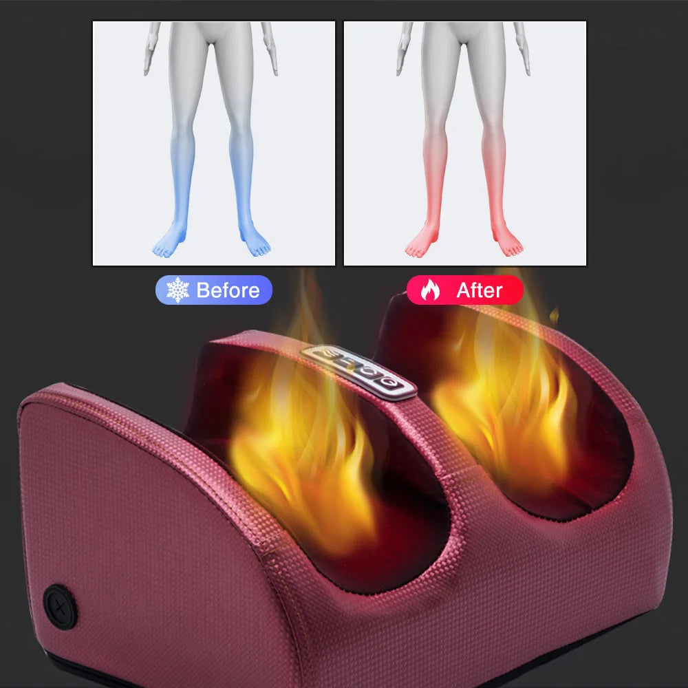 Electric Shiatsu Foot Massager with Heat – Kneading Rollers & Compression Therapy for Pain Relief & Relaxation