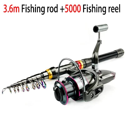 🎣 Telescopic Carbon Fiber Fishing Rod & Spinning Reel Combo Kit
Super Hard Build • Compact Design • Max Strength for Big Catch